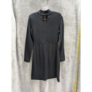Cabi Dress Women's XS Harper Black‎ Long Sleeve Keyhole Mock Neck